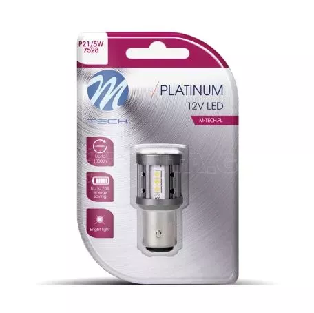 M-tech ΛΑΜΠΑΚΙ P21/5W BAY15d 12/24V 1157 600lm 4W 15x3030SMD LED CAN-BUS ΛΕΥΚΟ PLATINIUM BLISTER - 1 ΤΕΜ. LB863W-01B/MT 