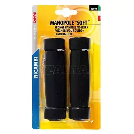 Lampa ΧΕΙΡΟΛΑΒΕΣ ΠΟΔΗΛΑΤΟΥ 125+125mm 22mm ΜΑΥΡΑ SOFT MAN-1 2ΤΕΜ 9280.1-LB