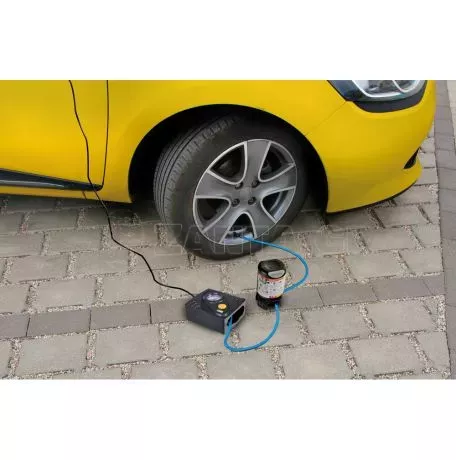 Lampa Κομπρεσέρ Ελαστικών 12V 450ml με υγρό επισκευής 450ml Μανόμετρο 	& Μετρητή Πίεσης  L7217.0 