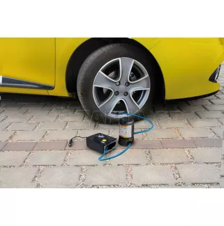 Lampa Κομπρεσέρ Ελαστικών 12V 450ml με υγρό επισκευής 450ml Μανόμετρο 	& Μετρητή Πίεσης  L7217.0 