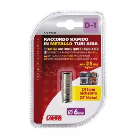 Lampa ΣΥΝΔΕΣΜΟΣ ΑΕΡΑ ΜΕΤΑΛΛΙΚΟΣ  D-1 6mm max 25BAR LAMPA - 1 ΤΕΜ. L9720.8 
