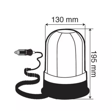 Lampa Φάρος RH-2 12V/24V Μαγνητικός με φις αναπτήρα Πορτοκαλί 130x195mm L7300.1 