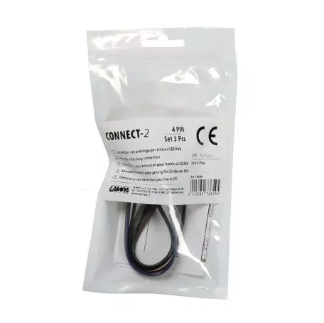 Lampa ΑΝΤΑΛΛΑΚΤΙΚΗ ΦΙΣΑ CONNECT-2 ΜΕ 4 PIN ΓΙΑ ΤΑΙΝΙΑ LED RGB 16cm 3 ΤΕΜ. L7364.9 