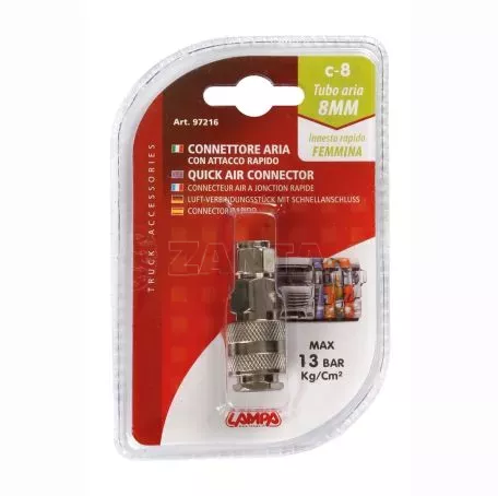 Lampa ΣΥΝΔΕΣΜΟΣ C-8 ΘΗΛΥΚΟΣ ΓΙΑ ΣΩΛΗΝΑ ΑΕΡΑ ΦΟΡΤΗΓΟΥ ΜΕ ΔΙΑΜΕΤΡΟ 8 mm - 13 bar/kg/cm2 max - 1 ΤΕΜ. L9721.6 
