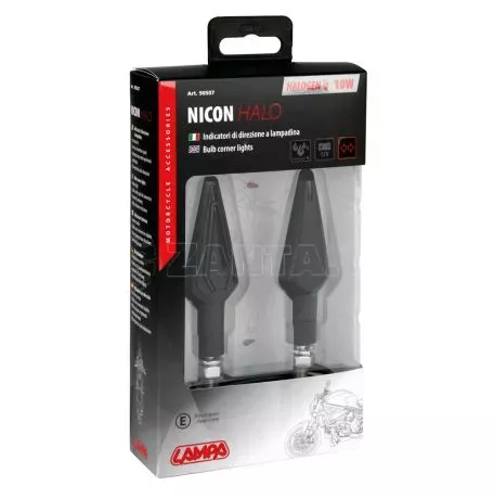 Lampa ΦΛΑΣ MOTO NICON HALO ΜΑΥΡΑ 12V ΑΛΟΓΟΝΟΥ 10W 84,5x29mm 2ΤΕΜ. 9050.7-LM 