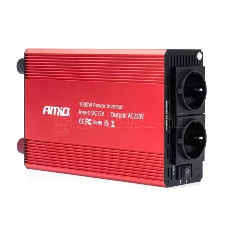 AMIO INVERTER 12>230V 1000W>2000W 3x230V socket PI05 ΑMiO - 1 TEM. 03283/AM 