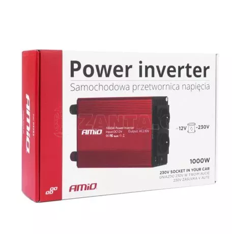 AMIO INVERTER 12>230V 1000W>2000W 3x230V socket PI05 ΑMiO - 1 TEM. 03283/AM 