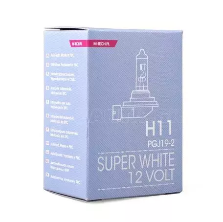 M-tech H11 12V 55W PGJ19-2 COLOR SUPERWHITE 1ΤΕΜ. M-TECH ZSW11/MT 